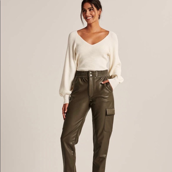 leather cargo joggers